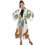 Nasturtium Flowers Plant Leaves Maxi Kimono