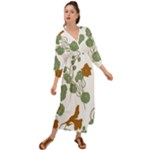 Nasturtium Flowers Plant Leaves Grecian Style  Maxi Dress