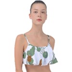 Nasturtium Flowers Plant Leaves Frill Bikini Top