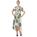 Nasturtium Flowers Plant Leaves Front Wrap High Low Dress