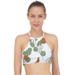 Nasturtium Flowers Plant Leaves Halter Bikini Top