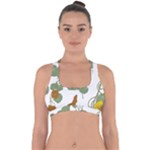 Nasturtium Flowers Plant Leaves Cross Back Hipster Bikini Top 