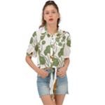 Nasturtium Flowers Plant Leaves Tie Front Shirt 