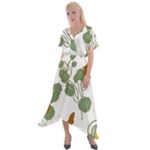 Nasturtium Flowers Plant Leaves Cross Front Sharkbite Hem Maxi Dress