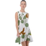 Nasturtium Flowers Plant Leaves Frill Swing Dress