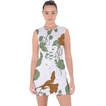 Nasturtium Flowers Plant Leaves Lace Up Front Bodycon Dress