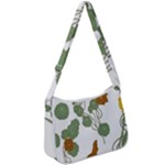 Nasturtium Flowers Plant Leaves Zip Up Shoulder Bag