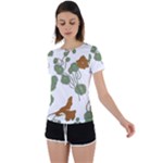 Nasturtium Flowers Plant Leaves Back Circle Cutout Sports T-Shirt