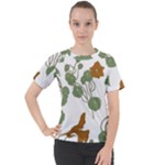 Nasturtium Flowers Plant Leaves Women s Sport Raglan T-Shirt