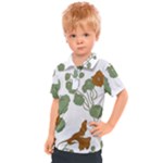 Nasturtium Flowers Plant Leaves Kids  Polo T-Shirt