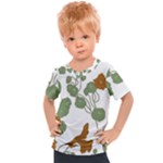 Nasturtium Flowers Plant Leaves Kids  Sports T-Shirt