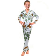 Kids  Satin Long Sleeve Pajamas Set 