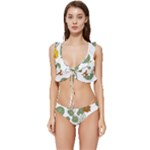 Nasturtium Flowers Plant Leaves Low Cut Ruffle Edge Bikini Set