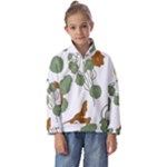 Nasturtium Flowers Plant Leaves Kids  Half Zip Hoodie