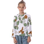 Nasturtium Flowers Plant Leaves Kids  Frill Detail T-Shirt