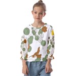 Nasturtium Flowers Plant Leaves Kids  Cuff Sleeve Top