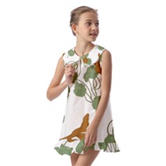 Kids  Pilgrim Collar Ruffle Hem Dress 