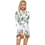 Nasturtium Flowers Plant Leaves Long Sleeve Satin Robe