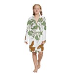 Nasturtium Flowers Plant Leaves Kids  Long Sleeve Velvet Lounge Robe