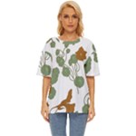 Nasturtium Flowers Plant Leaves Oversized Basic T-Shirt