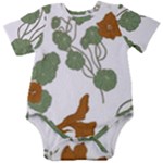 Nasturtium Flowers Plant Leaves Baby Short Sleeve Bodysuit