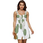 Nasturtium Flowers Plant Leaves Ruffle Strap Babydoll Chiffon Dress