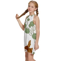 Kids  Halter Collar Waist Tie Chiffon Dress 