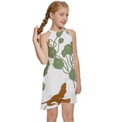 Kids  Halter Collar Waist Tie Chiffon Dress 