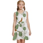 Nasturtium Flowers Plant Leaves Kids  Sleeveless Tiered Mini Dress