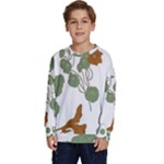 Nasturtium Flowers Plant Leaves Kids  Crewneck Sweatshirt