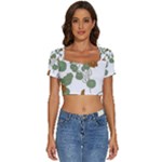 Nasturtium Flowers Plant Leaves Short Sleeve Square Neckline Crop Top 