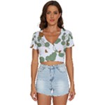 Nasturtium Flowers Plant Leaves V-Neck Crop Top