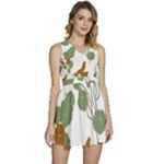 Nasturtium Flowers Plant Leaves Sleeveless High Waist Mini Dress