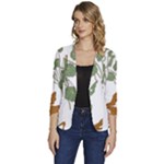 Nasturtium Flowers Plant Leaves Women s One-Button 3/4 Sleeve Short Jacket