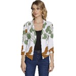 Nasturtium Flowers Plant Leaves Women s Casual 3/4 Sleeve Spring Jacket