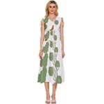 Nasturtium Flowers Plant Leaves V-Neck Drawstring Shoulder Sleeveless Maxi Dress