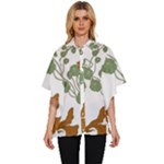 Nasturtium Flowers Plant Leaves Women s Batwing Button Up Shirt