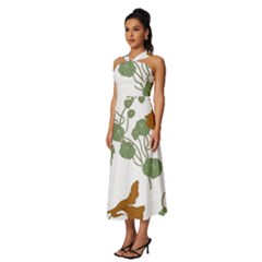 Sleeveless Cross Front Cocktail Midi Chiffon Dress 