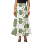 Nasturtium Flowers Plant Leaves Tiered Ruffle Maxi Skirt