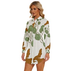 Womens Long Sleeve Shirt Dress 