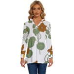 Nasturtium Flowers Plant Leaves Long Sleeve Drawstring Hooded Top