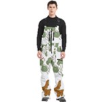 Nasturtium Flowers Plant Leaves Men s Front Zip Ski And Snowboard Bib Pants