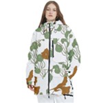 Nasturtium Flowers Plant Leaves Women s Multi Pockets Zip Ski and Snowboard Waterproof Breathable Jacket