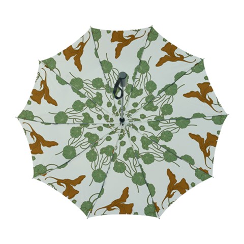 Nasturtium Flowers Plant Leaves Automatic Folding Umbrella with Case (Large) from ArtsNow.com