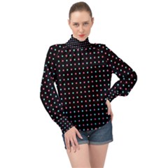 High Neck Long Sleeve Chiffon Top 