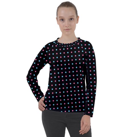 Pattern Dots Wallpaper Seamless Women s Long Sleeve Raglan T