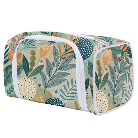 Leaves Pattern Flora Toiletries Pouch from ArtsNow.com