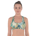 Leaves Pattern Flora Cross Back Sports Bra