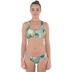 Leaves Pattern Flora Cross Back Hipster Bikini Set from ArtsNow.com