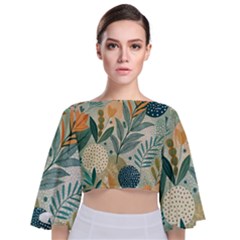 Tie Back Butterfly Sleeve Chiffon Top 